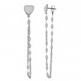 Sterling Silver Confetti Chain With Heart Shaped Italian Earrings