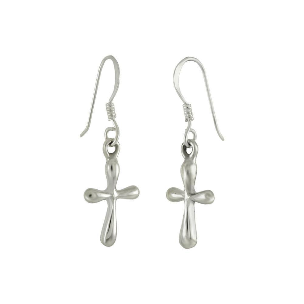 Sterling Silver Cross Dangle Earrings - silverdepot