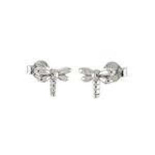 Load image into Gallery viewer, Sterling Silver Dragonfly Rhodium Stud EarringsAnd Width 9.5mm