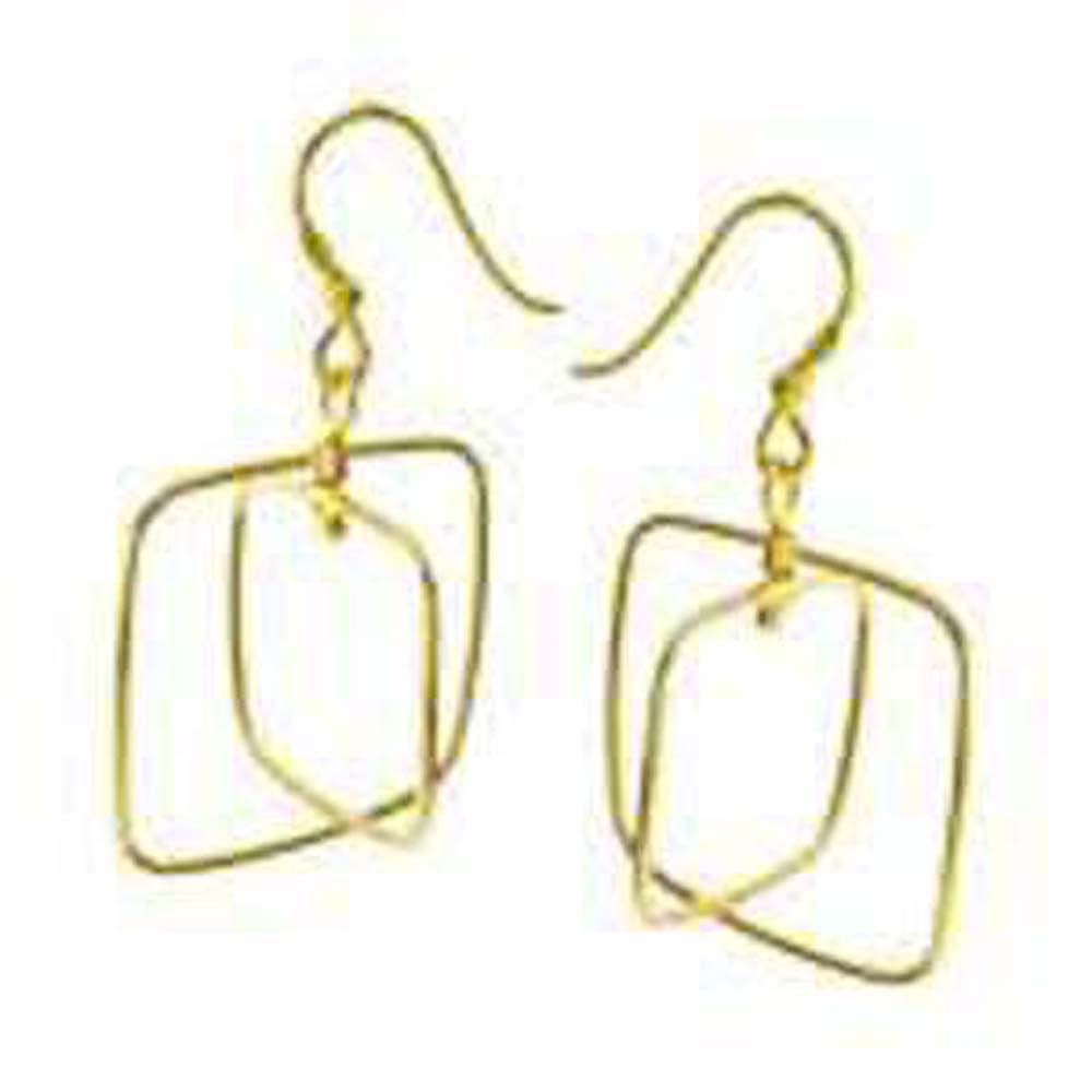 Italian Sterling Silver Gold Plated Dangle EarringsAnd Weight 2.5 gramAnd Length 1 1/2 inchesAnd Width 22m