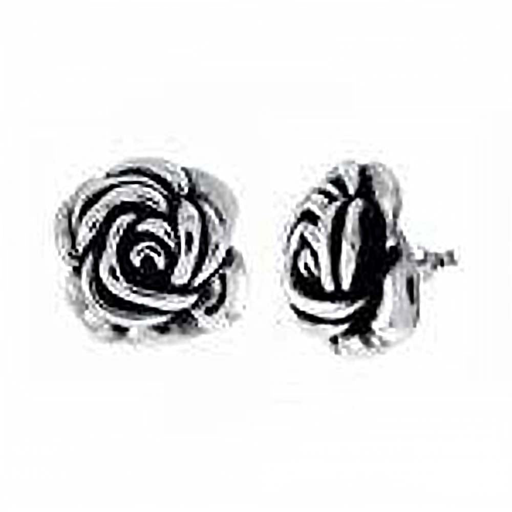 Sterling Silver Electroformed Oxidized Rose EarringsAnd Weight 7.8 gramAnd Diameter 23.3 mm