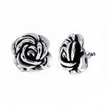 Load image into Gallery viewer, Sterling Silver Electroformed Oxidized Rose EarringsAnd Weight 7.8 gramAnd Diameter 23.3 mm