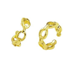 Sterling Silver Linked Gold Plated Ear Cuff Earrings