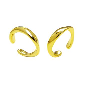 Sterling Silver Plain Gold Plated Ear Cuff Earrings