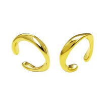 Load image into Gallery viewer, Sterling Silver Plain Gold Plated Ear Cuff Earrings