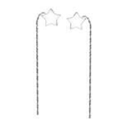 Sterling Silver Star Threader Shaped EarringsAnd Length 2 ??? inchAnd Diameter 9.5 mm
