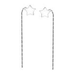 Sterling Silver Star Threader Shaped EarringsAnd Length 2 ??? inchAnd Diameter 9.5 mm