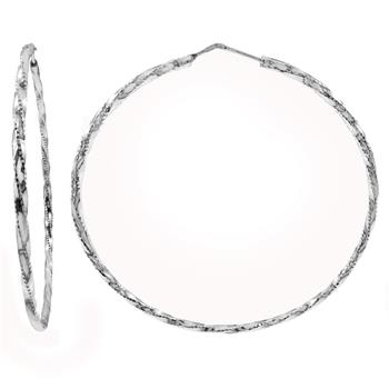 Italian Sterling Silver 2x2 D/C Twisted Tube Hoop Earrings