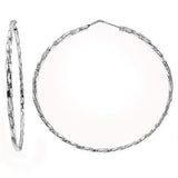 Italian Sterling Silver 2x2 D/C Twisted Tube Hoop Earrings