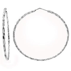 Italian Sterling Silver 2x2 D/C Twisted Tube Hoop Earrings