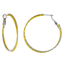 Load image into Gallery viewer, Sterling Silver Double Diamond Cut Tube Rhodium Gold Plated Hoop Earrings