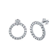 Load image into Gallery viewer, Sterling Silver Cubic Zirconia CZ Eternity Circle Earrings And Diameter 5/8 mm