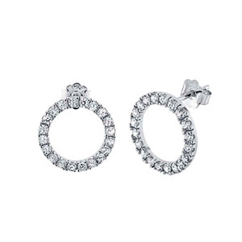 Sterling Silver Cubic Zirconia CZ Eternity Circle Earrings And Diameter 5/8 mm