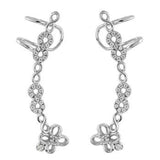 Sterling Silver Fancy Infinity Sign Ear Cuff Earrings with Earring Length of 38.1MM
