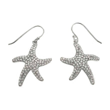 Load image into Gallery viewer, Sterling Silver Cubic Zirconia Starfish EarringsAnd Width 23 mm