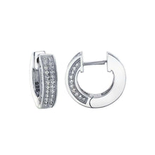 Load image into Gallery viewer, Sterling Silver Micro Pave CZ Huggie EarringsAnd Width 3.7 mm