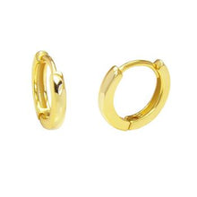 Load image into Gallery viewer, Sterling Silver Gold Plated Small Huggie Hoop Earrings