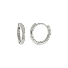 Load image into Gallery viewer, Sterling Silver Huggie Rhodium Hoop Earrings