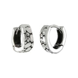 Sterling Silver Oxidized Huggie Hoop Earrings