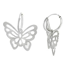 Load image into Gallery viewer, Sterling Silver Dangle Butterfly With Endless Hoop Earrings