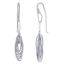 Load image into Gallery viewer, Sterling Silver Tweeted Oval Shape Rhodium Italian Earrings