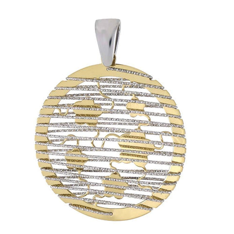 Italian Sterling Silver Two Tone 3D Laser Cut Pendant