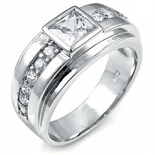 Load image into Gallery viewer, Sterling Silver Princess &amp; Round CZ Man RingAnd Weight 10gramAnd Width 12mm