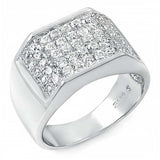Sterling Silver Man CZ RingAnd Weight 7.8gramAnd Width 12mm