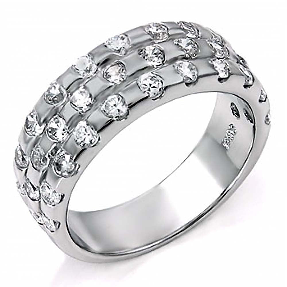 Sterling Silver Cubic Zirconia CZ Man RingAnd Weight 7.1gramAnd Width 7.5mm