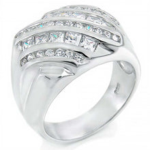 Load image into Gallery viewer, 925 Silver Round And Princess CZ Man RingAnd Weight 15.4gramAnd Width 17.5mm