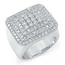 Load image into Gallery viewer, 925 Sterling Silver Hip Hop Pave Setting Round CZ RingAnd Weight 19.4gramAnd Width 20mm