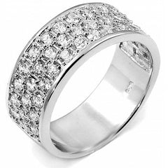Sterling Silver Cubic Zirconia Handset Round CZ Man Ring, Weight 10.4gramAnd Width 9mm