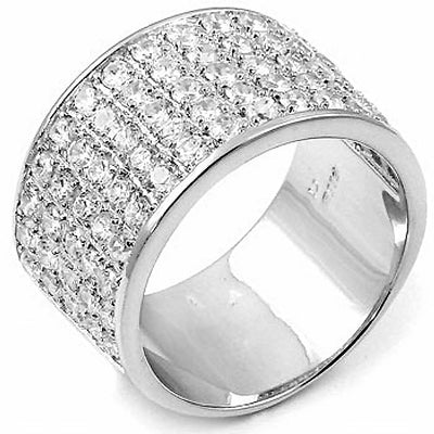 Sterling Silver Cubic Zirconia Hand Set Round CZ Man RingAnd Weight 14.8gramAnd Width 15mm