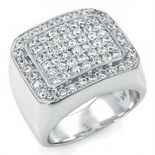 Load image into Gallery viewer, 925 Sterling Silver Hip Hop Pave Setting Round CZ RingAnd Weight 16.2gramAnd Width 17.5mm