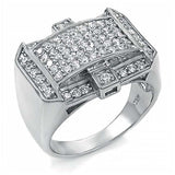 Sterling Silver Cubic Zirconia Micro Pave Setting CZ Man RingAnd Weight 10.5gramAnd Width 17mm