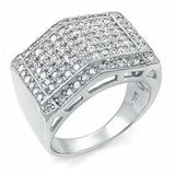 Sterling Silver Micro Pave Setting CZ Man RingAnd Weight 11gramAnd Width 16mm