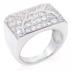 Sterling Silver Cubic Zirconia Round CZ Man RingAnd Weight 12.2gramAnd Width 15mm