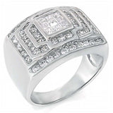 Sterling Silver Cubic Zirconia Micro Pave Setting CZ Man RingAnd Weight 11.7gramAnd Width 16mm