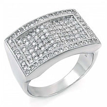 Load image into Gallery viewer, Sterling Silver Cubic Zirconia Micro Pave Setting CZ Man RingAnd Weight 10.5gramAnd Width 14.5mm