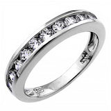 Sterling Silver Round-Cut Clear Cz Eternity Ring with Ring Width of 4MM