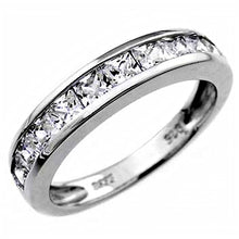 Load image into Gallery viewer, Sterling Silver Princess CZ Band RingAndWeight 4.29gramAnd Width 4.5mm