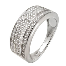 Load image into Gallery viewer, Sterling Silver Micro Pave Cubic Zirconia Band Ring