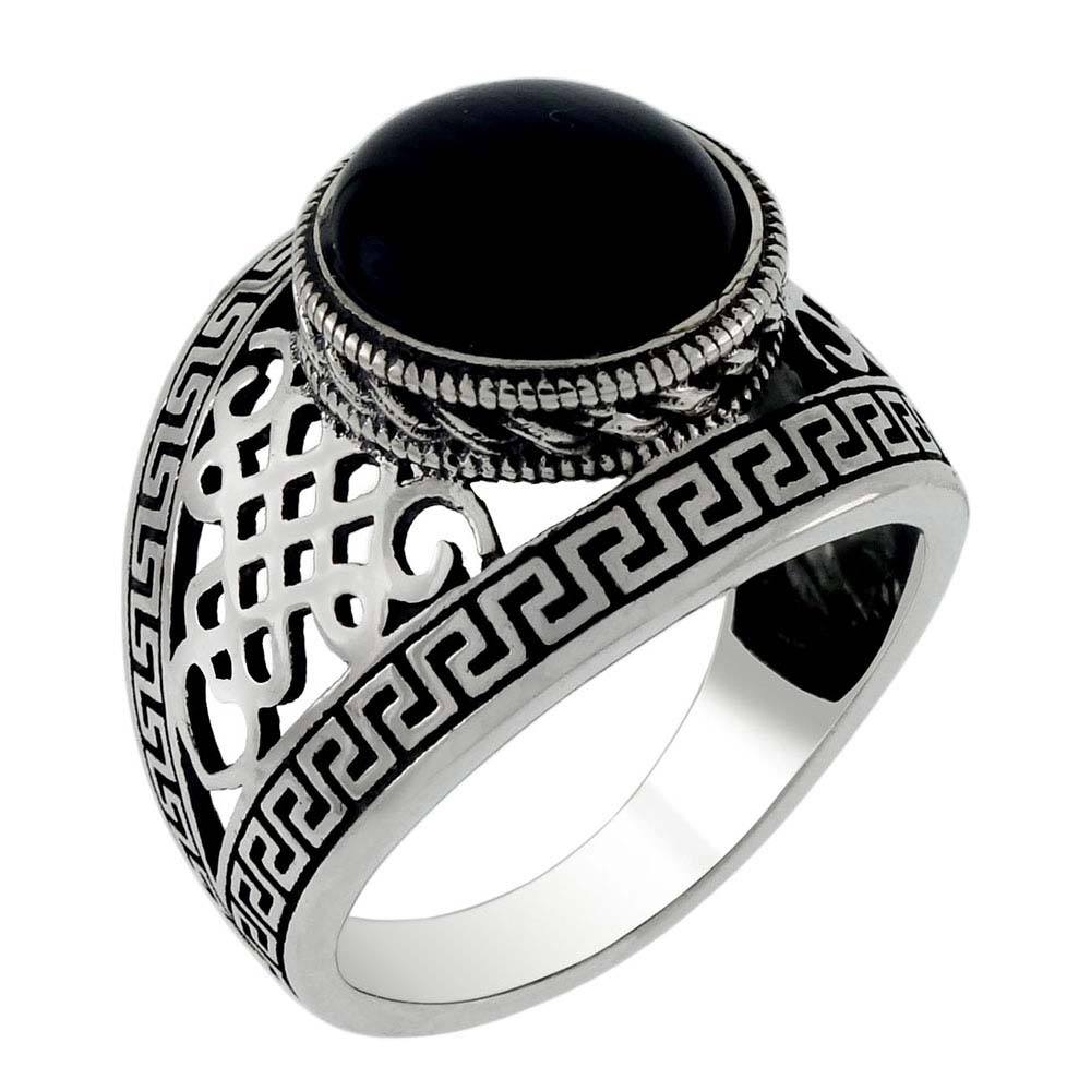 Sterling Silver 10mm Black Cat Eye Oxidized RingAnd Weight 7.5 gramAnd Width 17mm
