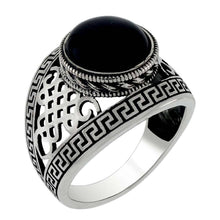 Load image into Gallery viewer, Sterling Silver 10mm Black Cat Eye Oxidized RingAnd Weight 7.5 gramAnd Width 17mm