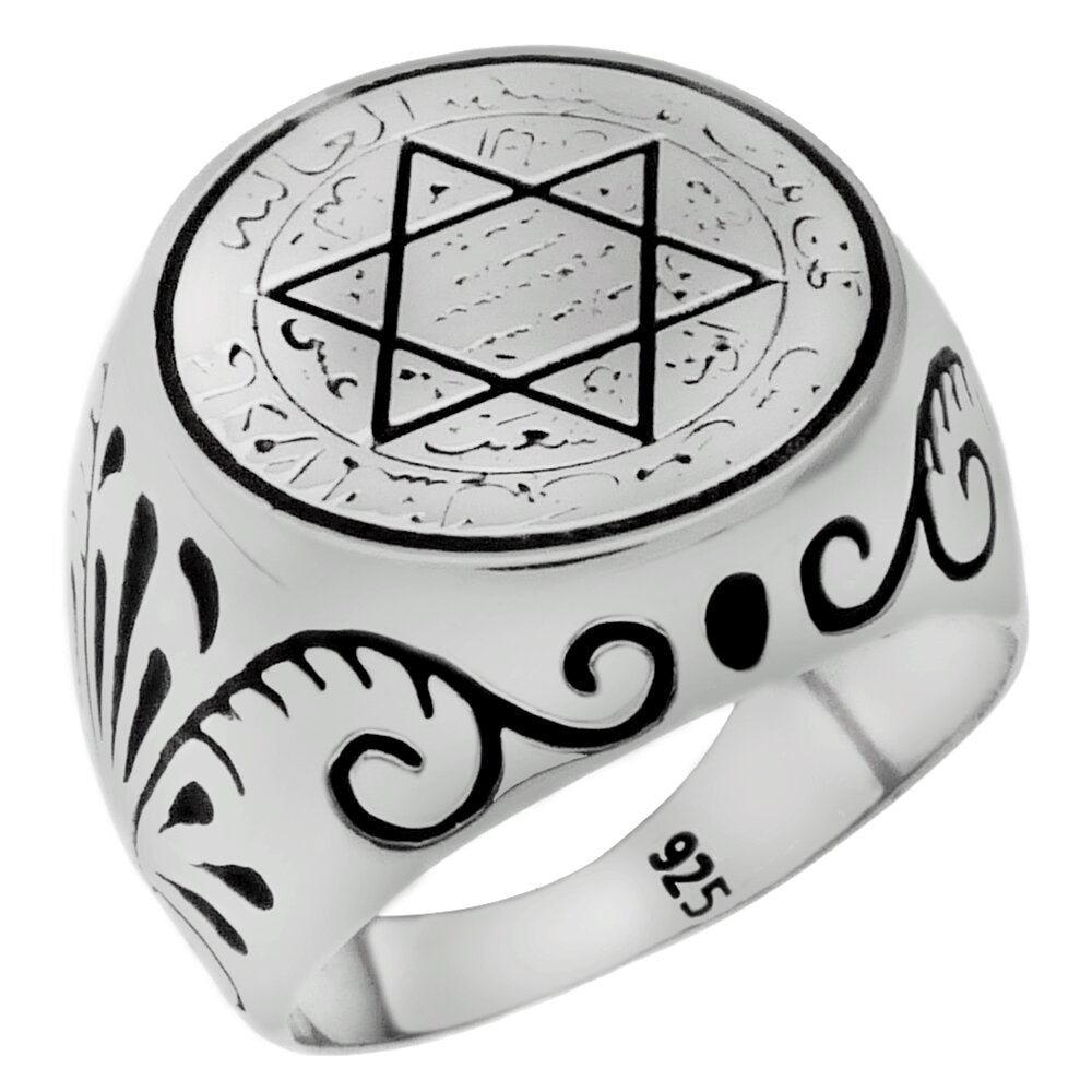 Sterling Silver Star of David Oxidized Ring