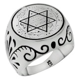 Sterling Silver Star of David Oxidized Ring