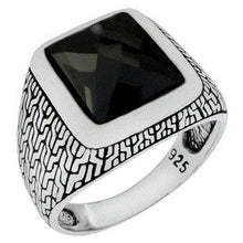 Load image into Gallery viewer, Sterling Silver 8.5mm x 10.5mm Cushion-Cut Black Onyx Ring