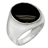 Sterling Silver Oval Onyx Polished Ring