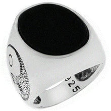 Load image into Gallery viewer, Sterling Silver 13mm x18mm Oval Black Onyx Yin Yang Ring