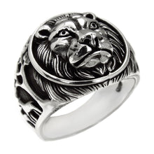 Load image into Gallery viewer, Sterling Silver Lion Head Oxidized Ring